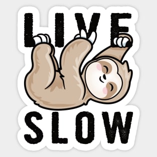 Live Slow Funny Cute Baby Sloth Sticker